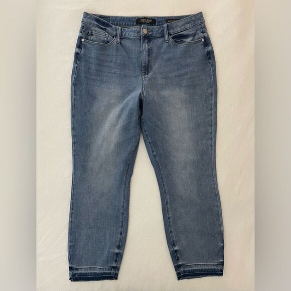 Judy Blue Thermadenim Undone Hem High Rise Boyfriend Ankle Stretch Jean Size 31 - Picture 3 of 10